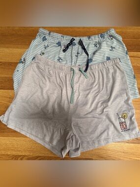 Life is Good Lemonade Flip Flops Sleep Shorts Pajamas PJ's 2PK Women’s Large